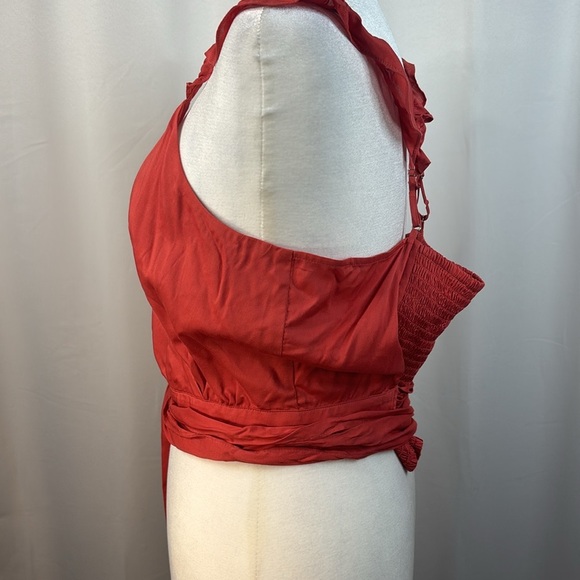 Express V-Neck Wrap Cropped Tank with Ruffled Spaghetti Straps- NWT- XL - Picture 8 of 12